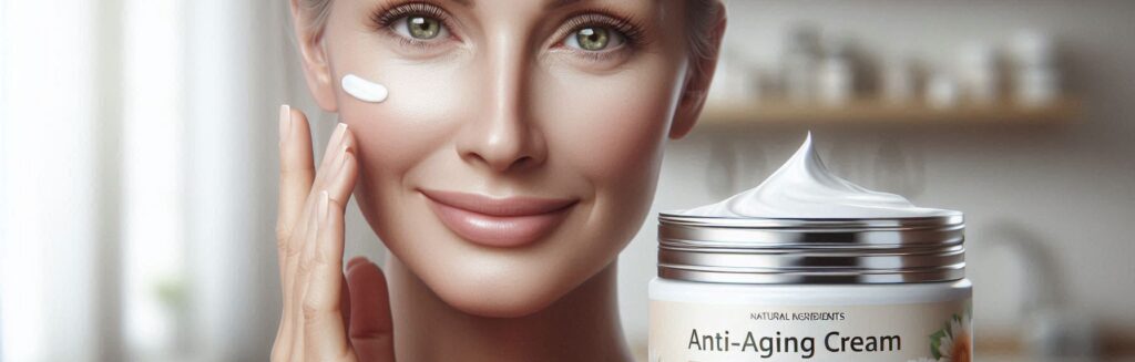 Woman Using Anti-Aging Cream